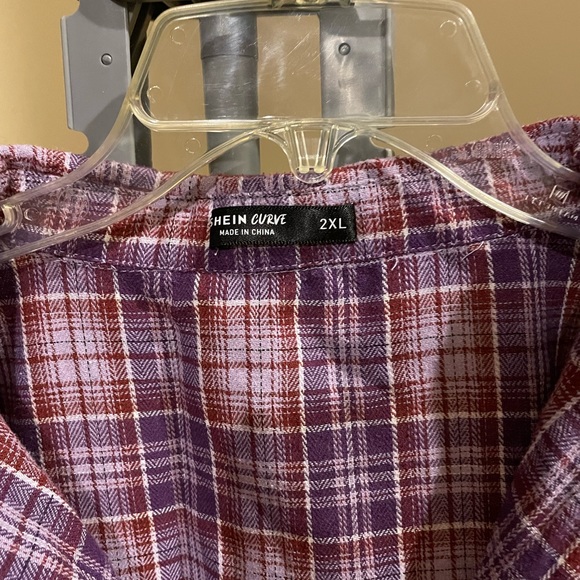 Shein Curvy 2xl button down plaid shirt - Picture 3 of 3